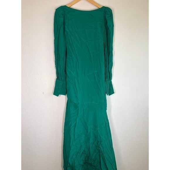 De La Vali Presley Gown Long Balloon Sleeves Green US 6 - Picture 11 of 16
